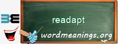 WordMeaning blackboard for readapt